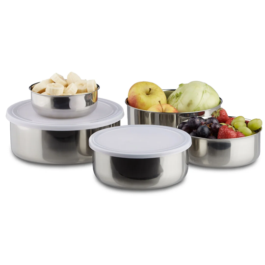 Strasser Stainless Steel 5 Piece Food Storage Container Set