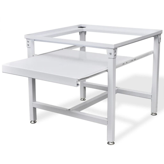 Washing Machine Pedestal with Pull-Out Shelf White