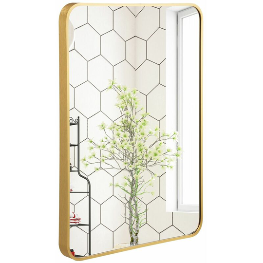 57 x 77cm Rectangular Wall Mirror Vanity Bathroom Mirror Aluminum Alloy Frame