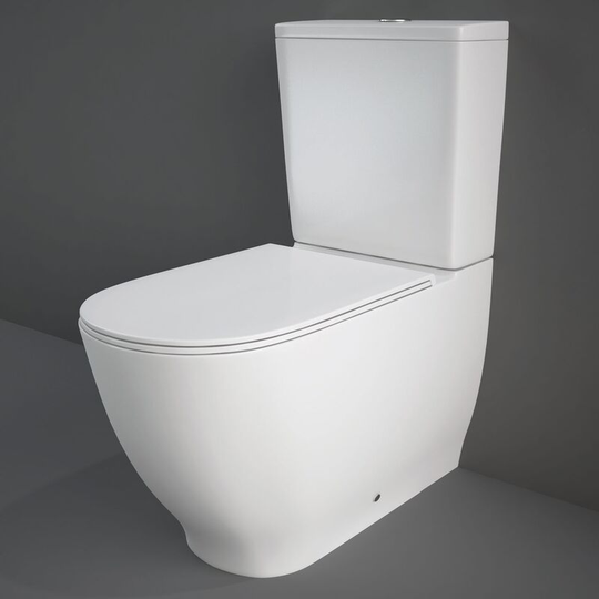 Rak Ceramics - rak Moon Rimless Back To Wall Close Coupled Toilet Pack - Urea Soft Close Seat