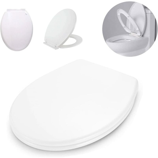 White Toilet Seat, Anti-slam Soft Close Toilet Seat, Quick Release Cleaning, Top Fix Easy Installation, Standard o Shape Toilet Seat