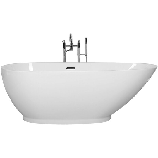 Freestanding Bathtub Acrylic Oval Slipper Design White Guiana - White