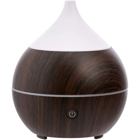 Ilovemilan - Ultrasonic Aromatherapy Essential Oil Diffuser with Bluetooth Speaker Dark Wood Effect Base 200ml