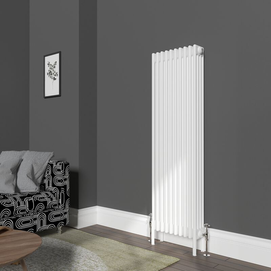 NRG - Traditional 4 Column Radiator Cast Iron Style Heating Rads Vertical White 1500x470mm