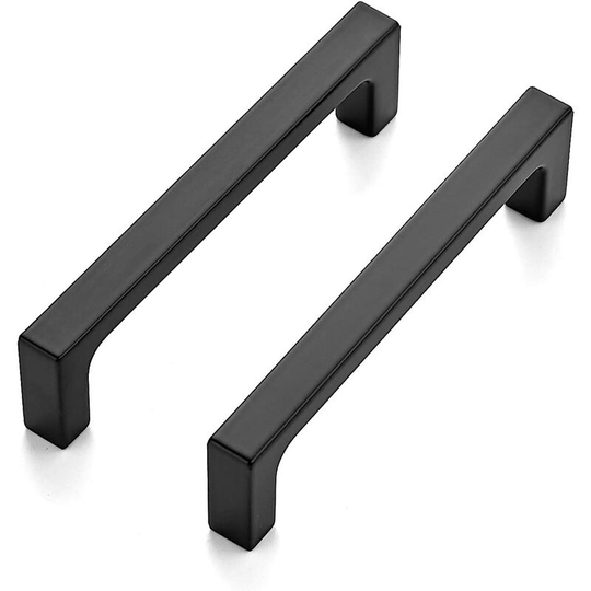 10 Pack Solid 3-3/4 Inch Square Kitchen Cabinet Pulls, Matte Black Cabinet Pulls, Drawer Pulls, Kitchen Cabinet Hardware, Flat Black Kitchen Pulls