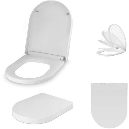 Bathroom d Shaped uf Quick Release Soft close Toilet Seat White