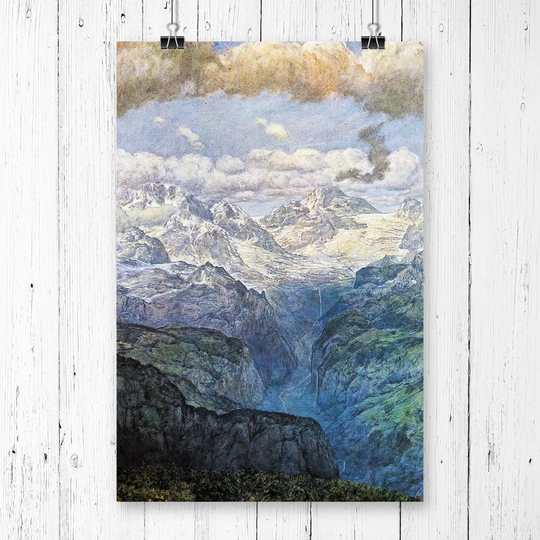 'Mountain Landscape' by Hans Thoma Painting Print