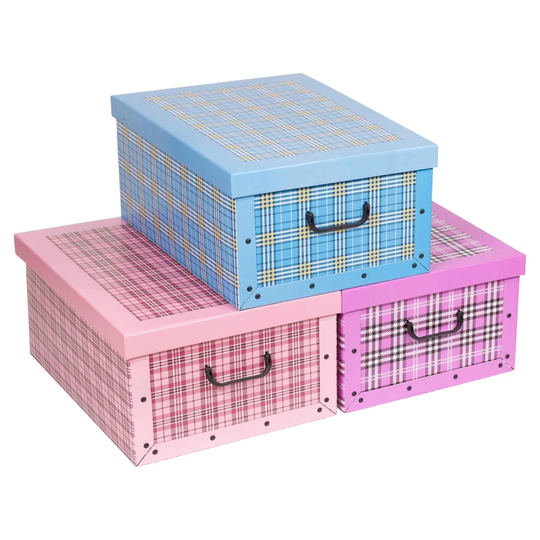 Checked Manufactured Wood Box