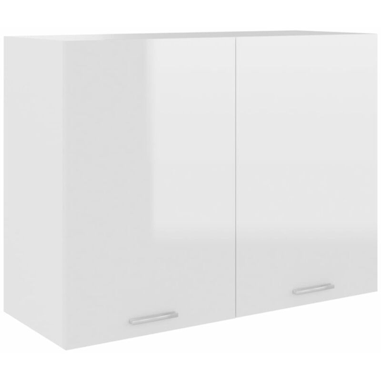 Hanging Cabinet High Gloss White 80x31x60 cm Chipboard