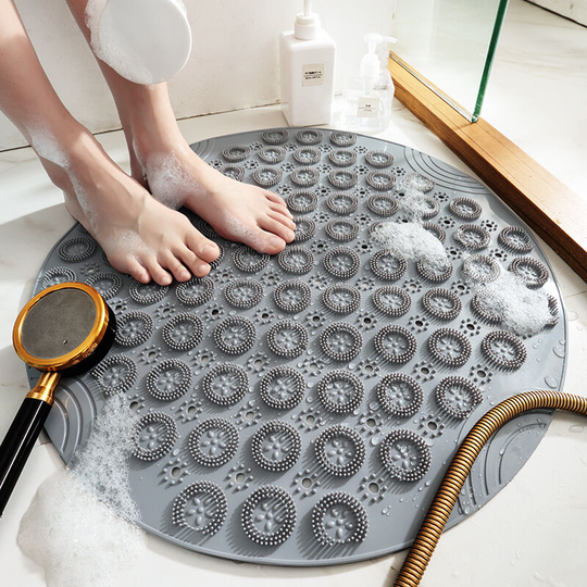 Bath mats Round massage, 55 cm / 21.65 inch, non-slip shower carpet, antibacterial bathroom mats, machine washable bathtub carpet, mildew resistant