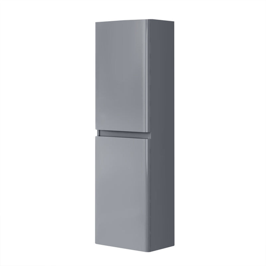 1400mm Bathroom Tall Cabinet Storage Wall Hung Cupboard Furniture Gloss Grey