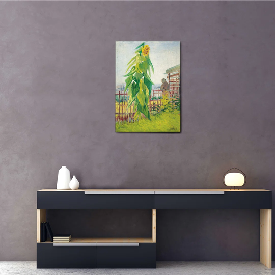 Garden with Sunflower by Vincent Van Gogh - Wrapped Canvas Painting