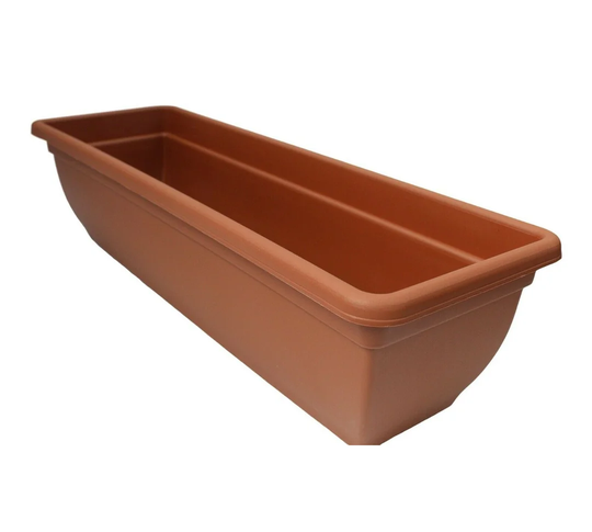 Large 60Cm Terracotta Plastic Planter Plant Pot Plastic Trough Rectangle Planter