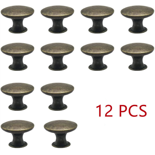 Set of 12 Vintage Brass Drawer Knobs Handles Furniture Cabinet Knobs for Kitchen Cupboards (30mm)