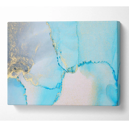 The Blue and Grey Glitter - Wrapped Canvas Graphic Art
