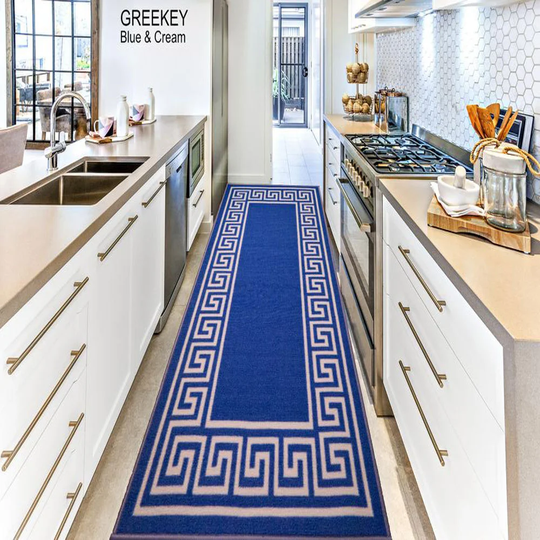 Gagliano Hand-Knotted Blue/Cream Outdoor Rug