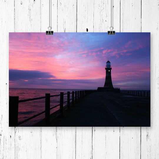 'Seascape Pier Jetty Sea Lighthouse' Graphic Art