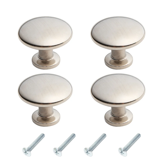4 Pieces Brushed Nickel Mushroom Cabinet Knobs Kitchen Cupboard Knobs Door Knobs Drawer Knobs Steel Furniture Pull Handles Dresser Bathroom Wardrobe K