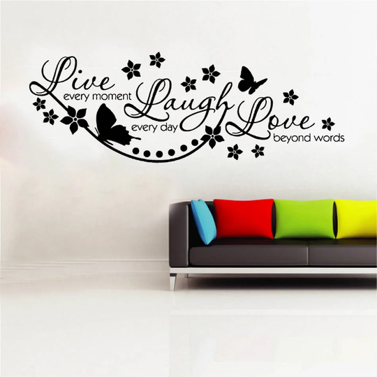 Live Every Moment & Butterflies Decal Vinyl Wall Sticker