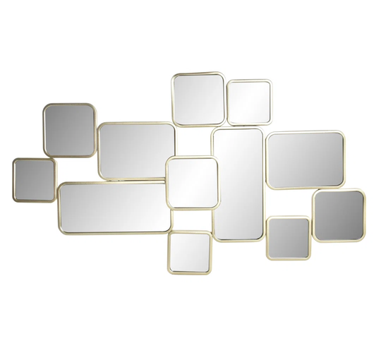 Elka Novelty Metal Framed Wall Mounted Accent Mirror in Gold