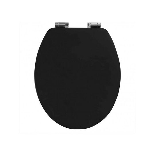 Wooden Soft Close toilet seats with Adjustable Hinge Toilet Lid Seat Cover Black - Woltu