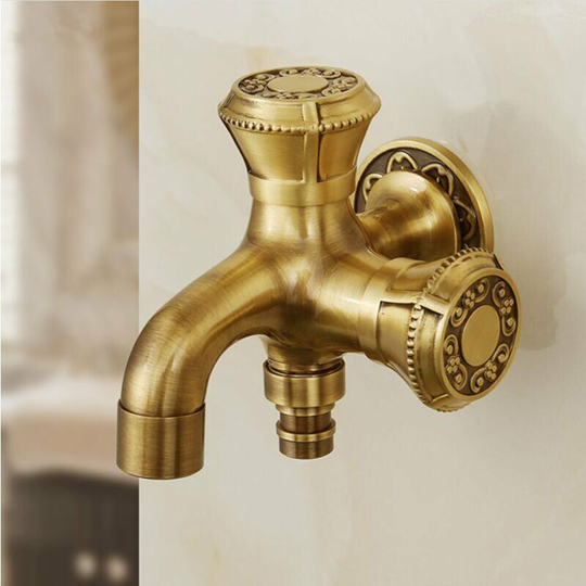 Swyeoot - Retro valve, G1/2 Wall tap Water faucet ancient brass tap for washing machine, bathroom, garden