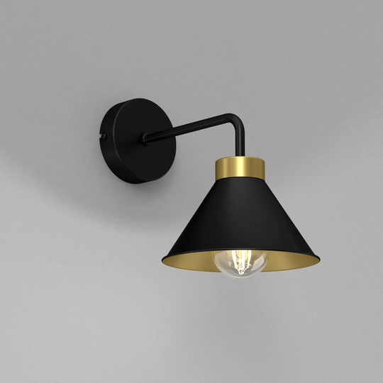 Harpster 1 - Light Black/Gold Armed Sconce