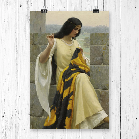 'Stitching the Standard' by Edmund Leighton Graphic art