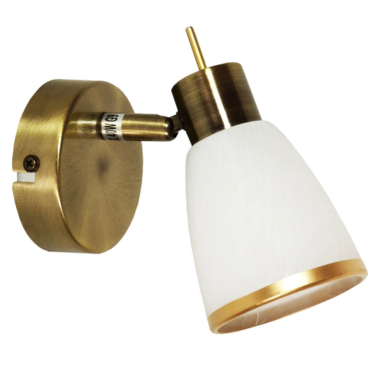 Seles 1 - Light Antique Brass Wall Spotlight