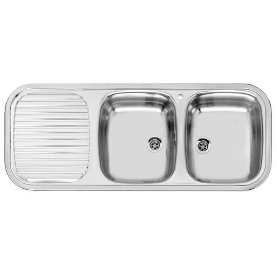 Regent 30 Lux Left Hand Stainless Steel 2 Bowl Kitchen Inset Sink - Reginox