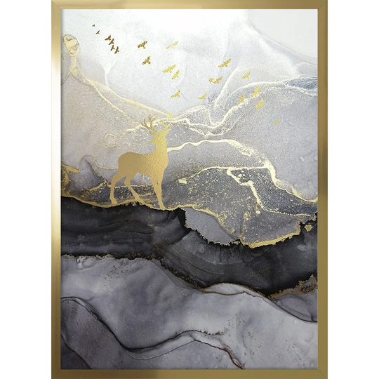Deer on Marble - Picture Frame Graphic Art