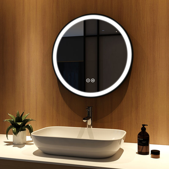 Illuminated Bathroom Round Mirror ф60cm led Light Bathroom Mirror, Touch switch, with belt - ф60cm | Touch - Meykoers