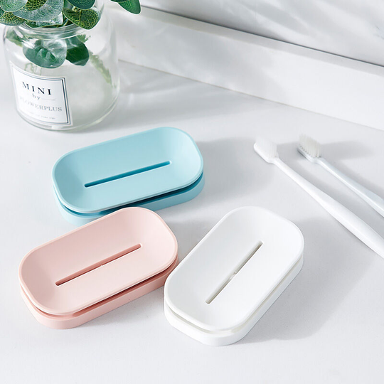 Bette Soap Dish with Drain, Removable for Easy Cleaning, Soap Dish Keep Soap Dry, for Kitchen, Bathroom and Shower Room. 3 Colors (White, Light Blue,