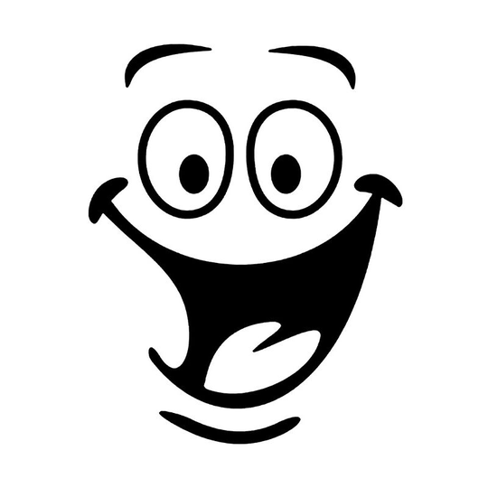 3pcs Smiley Sticker, Funny Wall Decal for wc, Bathroom, Kitchen, pvc, 1 Color, One Size
