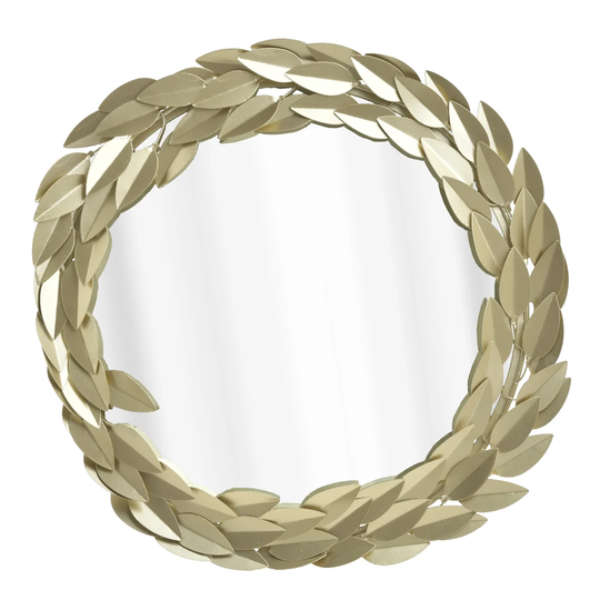 Thiago Round Metal Framed Wall Mounted Accent Mirror in Gold
