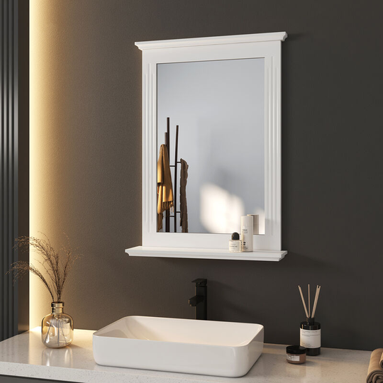 Wall Mirror 50x70xcm Wall-Mounted Mirror with Shelves Hanging Wall Vertical Bathroom Mirror - 50x70x12cm - Meykoers