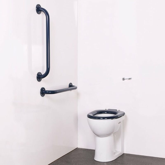 NymaPRO Back to Wall Ambulant Doc m Toilet Pack with Exposed Fixings - Dark Blue - Nymas