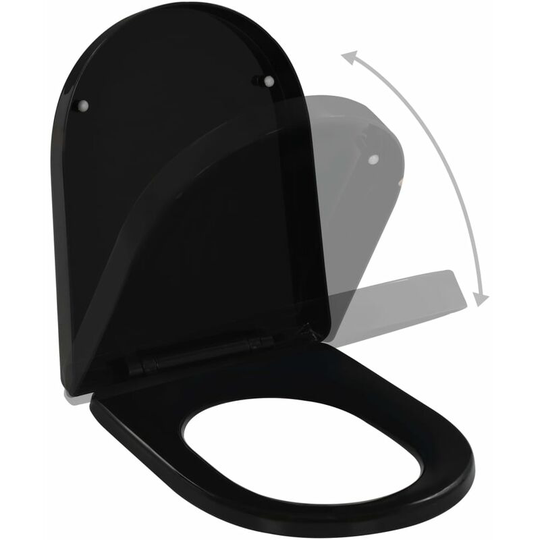 Soft-close Toilet Seat with Quick-release Design Black VDTD06394 - Topdeal