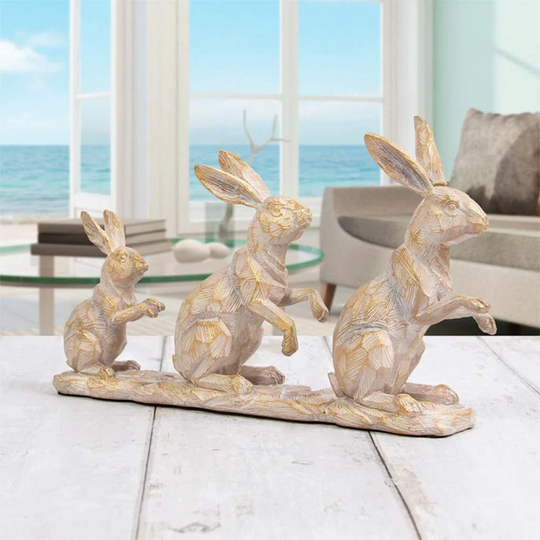 Mcspadden Family of 3 Hares Meltzer Figurine