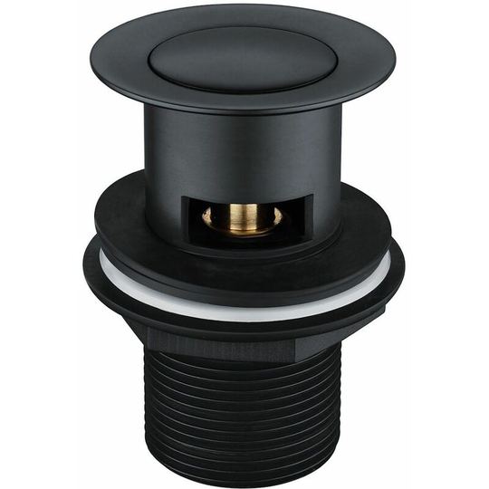 Architeckt Slotted Design Sprung Basin Waste Matt Black Finish Brass G 1 1/4