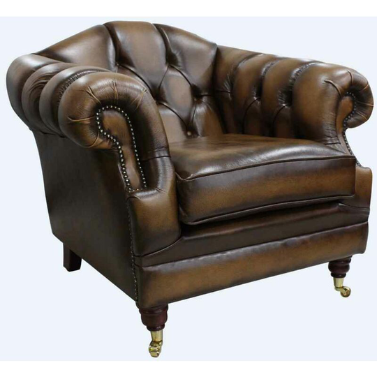Chesterfield Victoria Leather Armchair Antique Tan
