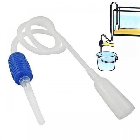 Sunflowergb - Aquarium cleaning siphon. Manual Sand Scrubber Pump, One-Handed Siphon Pump for Aquarium Drains and Changes Water in Minutes (Blue)