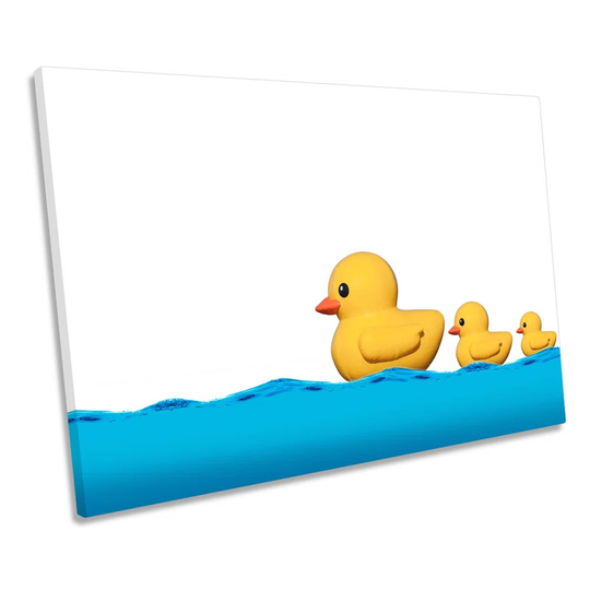 Modern Rubber Ducks Bathroom CANVAS WALL ART Box Framed