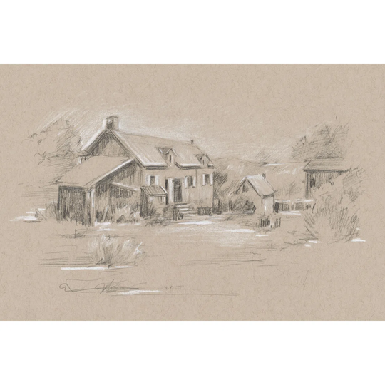 Farmhouse Composition Study I by Ethan Harper - Wrapped Canvas Painting