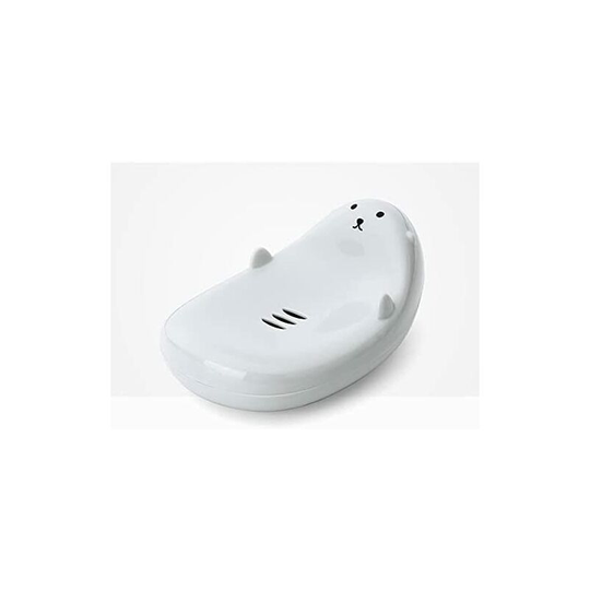 Cute Cartoon Animal Shaped Soap Box Bathroom Soap Drain Kids Fall Bathing Lovers Kitchen Bathroom Accessories (Color: Gray)