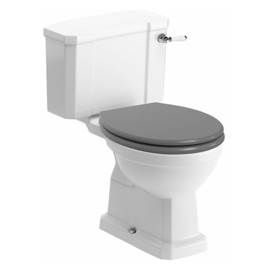 Signature - Aphrodite Close Coupled Toilet with Lever Cistern - Grey Ash Soft Close Seat