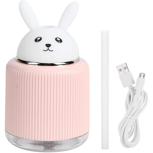 Perlerare - 300ML Cute Rabbit Shape Household Mini Air Humidifier usb Mist Diffuser Atomizer Mist Purifier for Car Home Office Desktop,Pink