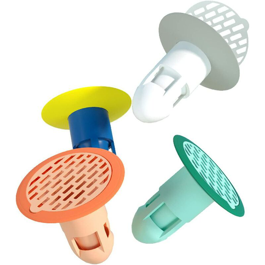 Floor drain silicone cover one-way drain valve sewer core toilet hair filter shower room anti-foreign body odor plug (4PCS)