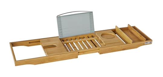 Extendable Bathtub Bridge Tray Rack with iPad Phone Wine Holder,, FRG207-N - Sobuy