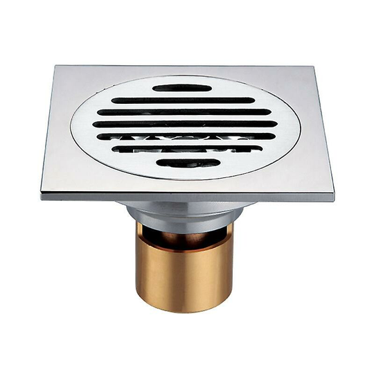Ilovemilan - Bathroom Floor Drain Gravity Floor Drain Deodorant Spring Self-sealing Copper Floor Drain(1 Pcs, Silver)